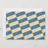 Invitation Royal Blue & Bronze 3 Photo Graduation Merci (Dos)