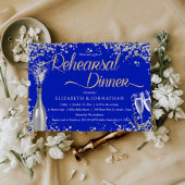 Invitation Royal Blue Bubbly Dîner de répétition minimal Invi