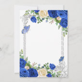 Invitation Royal Blue Butterfly Garden Party 80e anniversaire (Dos)