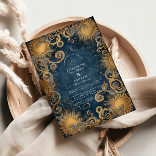 Invitation Royal Blue Celestial Wedding