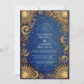 Invitation Royal Blue Celestial Wedding (Devant)