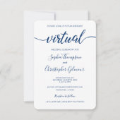 Invitation Royal Blue Chic Custom VIRTUAL Mariage (Devant)