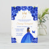 Invitation Royal Blue Dark Skin Princess (Debout devant)