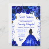 Invitation Royal Blue Dark Skin Princess Sweet Seize (Devant)