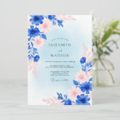Invitation Royal Blue Dreamy Spring Wedding (Debout devant)
