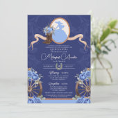 Invitation Royal Blue Elegant Rustic Western Quinceanera (Debout devant)