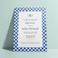Royal Blue En vichy Baby shower traditionnel