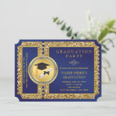 Invitation Royal Blue et Gold Graduation (Debout devant)