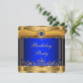 Invitation Royal Blue et Gold Party (Debout devant)