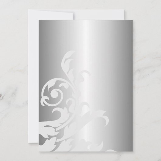 Invitation Royal Blue et Mariage argenté (Dos)