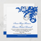 Invitation Royal Blue et Mariage argenté (Devant / Derrière)