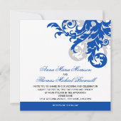 Invitation Royal Blue et Mariage argenté (Devant)