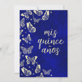 Invitation Royal Blue et or Quinceañera Tiara Butterfly (Dos)
