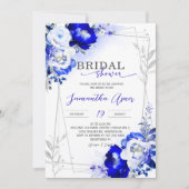 Invitation Royal Blue et Silver Bridal Showback (Devant)