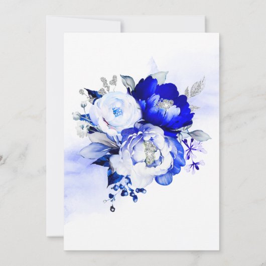 Invitation Royal Blue et Silver Bridal Showback (Dos)