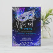 Invitation Royal Blue et Silver Sweet 16 Décorations (Debout devant)
