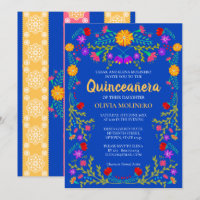 Royal Blue Fiesta Party Mexicaine Quinceanera