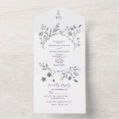 Invitation Royal Blue Floral All-in-One (À l'intérieur)