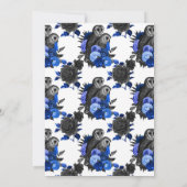 Invitation Royal Blue Floral Ows Gothic Bridesmaids Déjeuner (Dos)