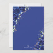 Invitation Royal Blue Floral Quinceañera Papillon Mis Quince (Dos)