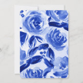Invitation Royal Blue Floral Watercolor Party (Dos)