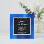 Invitation Royal Blue Foil noir et blanc 40e anniversaire (Debout devant)