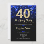 Invitation Royal Blue Gold 40e anniversaire (Devant)