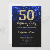 Invitation Royal Blue Gold 50e anniversaire (Devant)