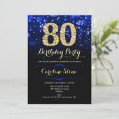 Invitation Royal Blue Gold 80e anniversaire (Debout devant)
