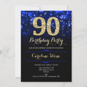 Invitation Royal Blue Gold 90e anniversaire (Devant)