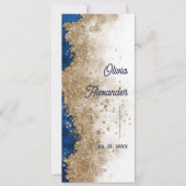 Invitation Royal Blue Gold Abstract Wedding Ceremony Program (Devant)