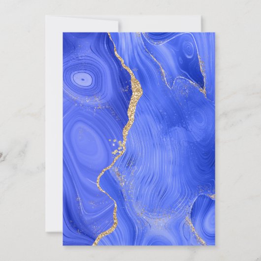 Invitation Royal Blue Gold Agate Emerald Green Enregistrer la (Dos)