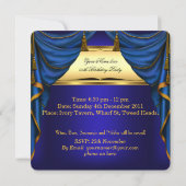Invitation Royal Blue Gold Anniversaire Party Hommes 2 (Dos)