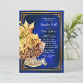 Invitation Royal Blue Gold Basket Ball (Debout devant)