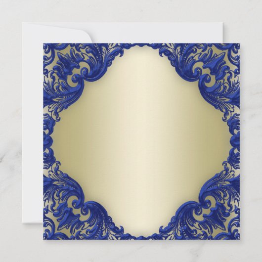 Invitation Royal Blue Gold Champagne fête d'anniversaire (Dos)