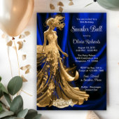 Invitation Royal Blue Gold Elegant Basket Ball