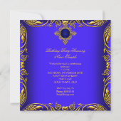 Invitation Royal Blue Gold Elegant Elite fête d'anniversaire (Dos)