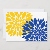 Invitation Royal Blue Gold Floral Burst Engagement Party (Dos)