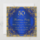 Invitation Royal Blue Gold High Heel Fabuleux 50e anniversair (Dos)