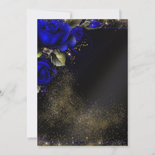 Invitation Royal Blue Gold Masquerade (Dos)