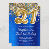 Invitation Royal Blue Gold Parties scintillant Foil Balloon 2 (Devant / Derrière)