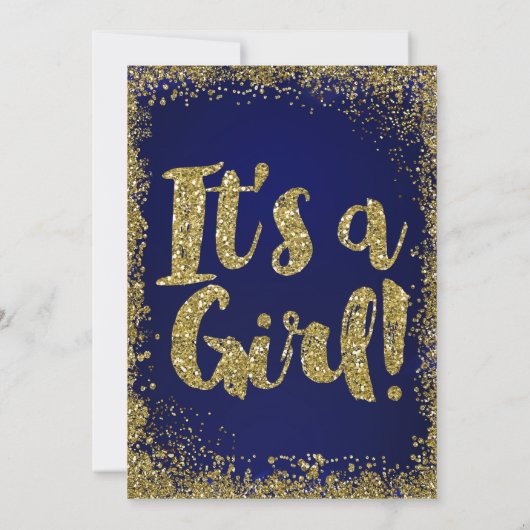 Invitation Royal Blue & Gold Parties scintillant Glam Baby sh (Dos)