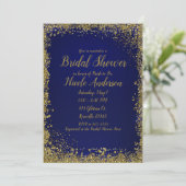Invitation Royal Blue Gold Parties scintillant Glam Fête des  (Debout devant)