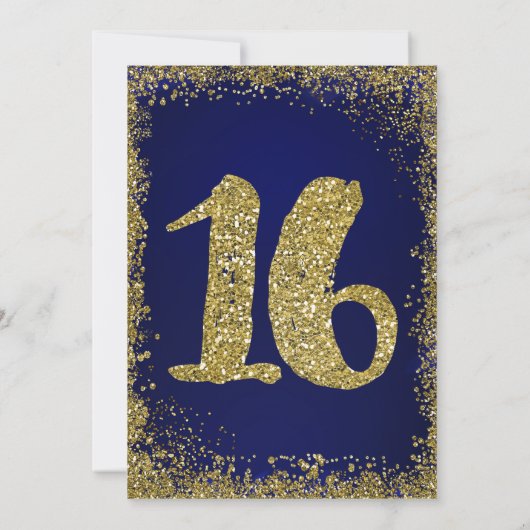 Invitation Royal Blue & Gold Parties scintillant Glam Sweet 1 (Dos)