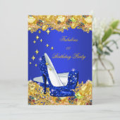 Invitation Royal Blue Gold Parties scintillant hauts talons f (Debout devant)