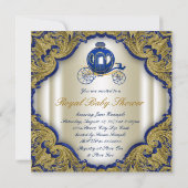 Invitation Royal Blue Gold Parties scintillant Prince Baby sh (Dos)