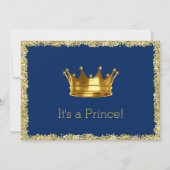 Invitation Royal Blue Gold Parties scintillant Prince Baby sh (Dos)