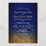 Invitation Royal Blue & Gold Peacock Mariage indien<br><div class="desc">♥ Élégant Royal Blue & Gold Peacock Feather imprimé Faire-part de mariage indien. ♥ (1) Pour plus de personnalisation, cliquez sur le bouton "Personnaliser" et utilisez notre outil de conception pour modifier ce modèle. Tous les styles de texte, couleurs, tailles peuvent être modifiés selon vos besoins. (2) Si vous préférez...</div>