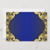 Invitation Royal Blue Gold Prince Anniversaire fêtes Invitati (Dos)