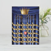 Invitation Royal Blue Gold Prince Bingo (Debout devant)